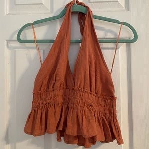 COTTON CANDY CORAL HALTER TOP SIZE SMALL